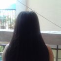 10″ long 1″ thick asian black straight hair