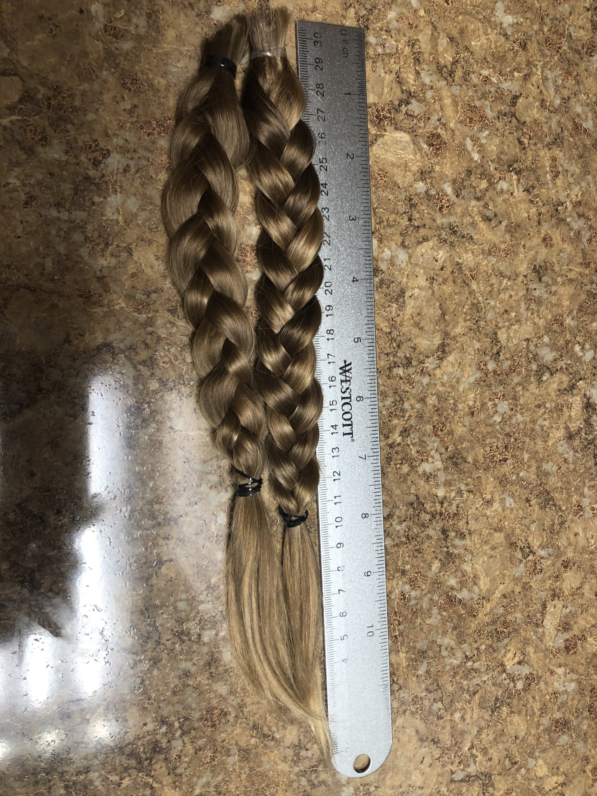 12 inches of heathly blonde hair