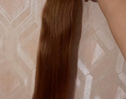 23,6″ LONG AMAZING RUSSIAN VIRGIN HAIR, BROWN, AUBURN, PONYTAIL, HUMAN HAIR, STRAIGHT