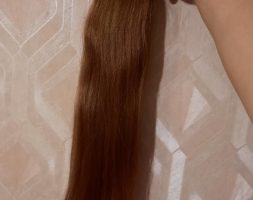 23,6″ LONG AMAZING RUSSIAN VIRGIN HAIR, BROWN, AUBURN, PONYTAIL, HUMAN HAIR, STRAIGHT